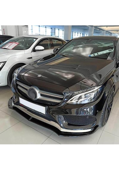 Mercedes W205 İçin Uyumlu C Serisi Ön Lip Brabus - Piano Black 2015-2018