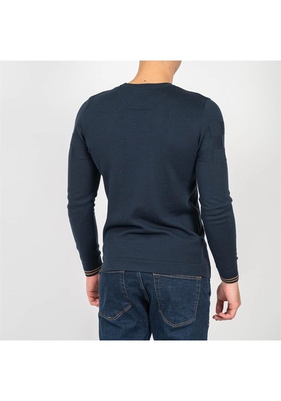 Erkek Triko Örgü Desenli Slim Fit Kazak Ncs Jeans 3638-Lacivert