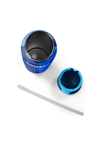 Coral High Renkli Çizgili Desenli Pipetli Ve Direkt İçim Çelik Termos 800 Ml 38555 Saks Mavi