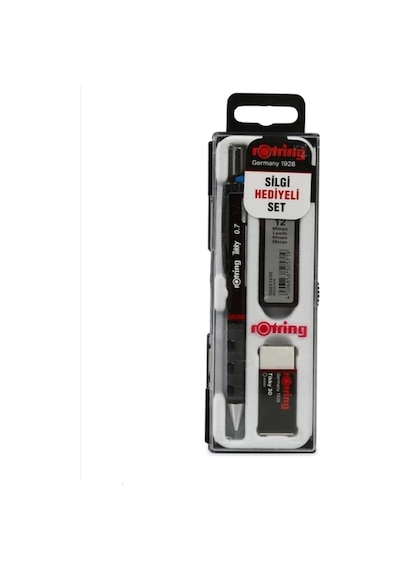 Rotring Tikky Okul Seti 0.7 Mm Bordo Versatil Kalem, Silgi, Uç