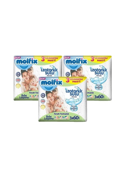Molfix Ferah Islak Mendil 3X60 180 Yaprak