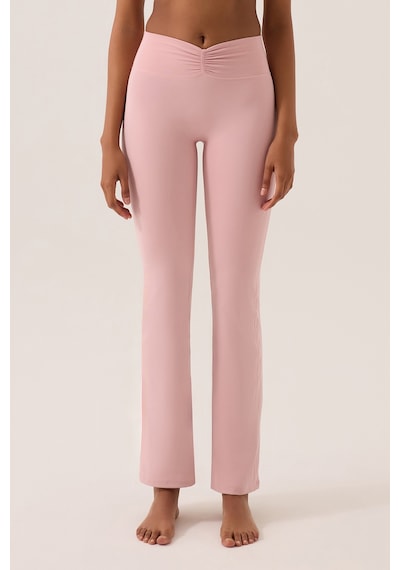 Los Ojos X Ece Pembe Bel Detaylı İspanyol Paça Pantolon Ruched & Flared Pembe Pembe