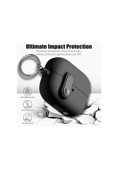 Samsung Galaxy Buds 3 Fe / Buds 3 Pro / Buds 3 İle Uyumlu Kılıf Kilitli Tpu Premium Matte Trip Case Siyah