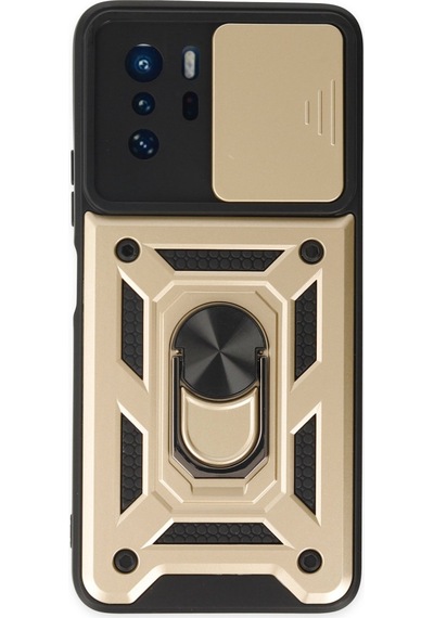 Xiaomi Poco X3 Gt Uyumlu Kılıf Pars Lens Yüzüklü Silikon - Gold
