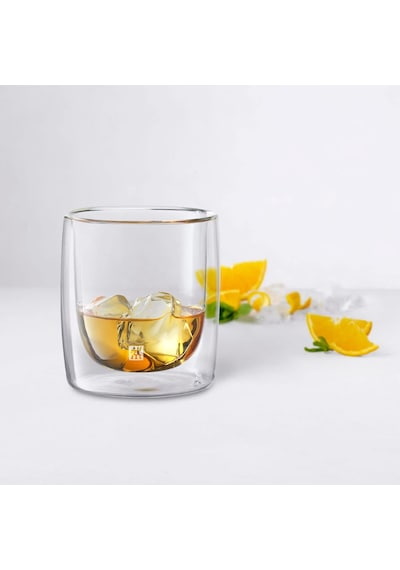 Sorrento Çift Camlı 2'li Viski Bardağı, 266 Ml, Cam, Şeffaf Cam