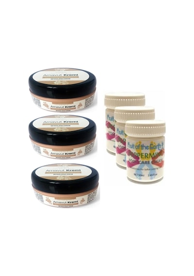 Hintohu Three Brand 50ml Arnavutaklıkkremi 3ad+foot Carecream 50ml Ayak Bakımkremi Naneferahlığıvekokusu 3ad