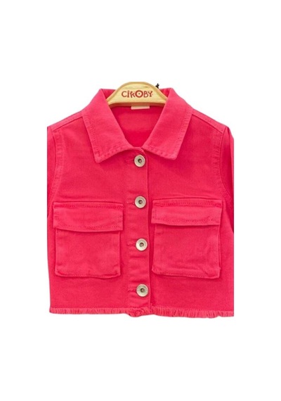 Çikoby Kız Çocuk Kot Ceket-15762 Fuşya
