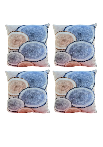 Modern Tarz Dijital Baskılı 4 Lü Dekoratif Kırlent Kılıfı Seti 43x43 Cm Şık Ve Renkli Tasarımlar Deniz Mavisi