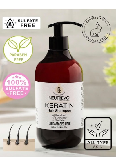 Neutrevo Professional No:2 Keratin Serisi Onarıcı Ve Güçlendirici Saç Bakım Şampuanı 540 Ml Tüm Saç Tipleri