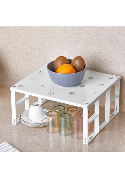 1 Adet Organizers Büyük Dolap İçi Düzenleyici Metal Raf, Bardak Rafı, Düzenleme Rafı Metal 35 X 26 B Diğer