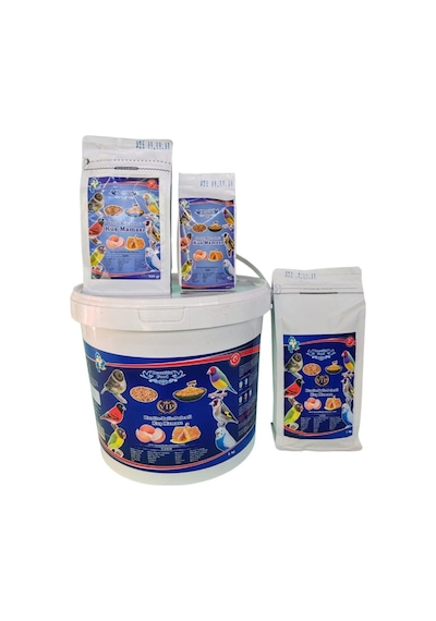 Beautiful Food Kurtlu Ballı Polenli Kuş Maması Yemi 5 Kg Kova Muhabbet Kuşu Kanarya Sultan Papağanı Cennet Papağanı İspinoz