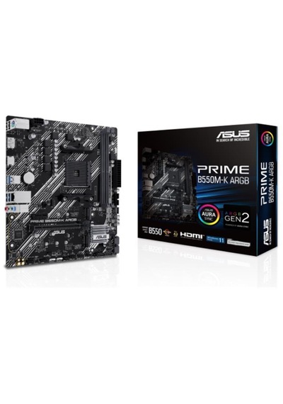 Asus Prıme B550m-k Argb Ddr4 5100mhz 1xhdmı 1xdp 2xm.2 Usb 3.2 Matx Am4 Amd Am4 5000/4000g/3000 Serileri İle Uyumlu -56742