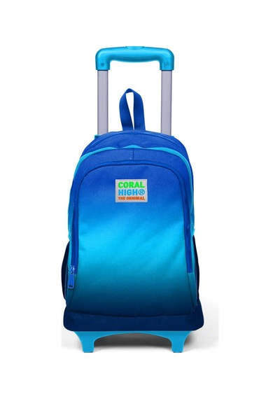 Coral High Kids Lacivert Ve Mavi Üç Bölmeli Çekçekli Okul Sırt Çantası 23945