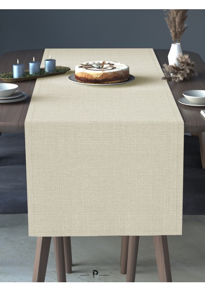 Br Perle Perle Home Keten Dokulu Runner Ekru Renk Dekoratif Şık Runner Örtü