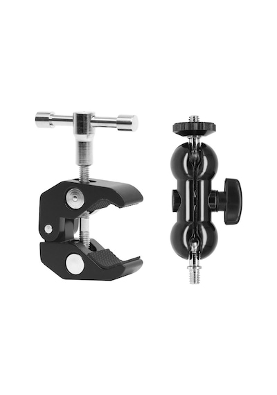 Ayex Dual Ball Heads Magic Arm + Super Crab Clamp Kelepçe
