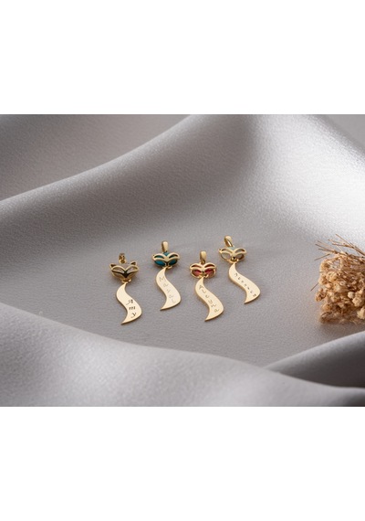 925 Ayar Papatya Silver Tilki Kolye Kişiye Özel Kolye Doğum Taşlı Opal Tilki Kolye.rose.gold.rodaj Gümüş