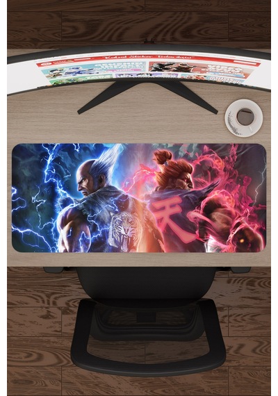 Tekken Kaymaz Dikişli Kauçuk Oyuncu Mousepad V4 - 70x30 Xl Gaming Mouse Pad Fare Altlığı