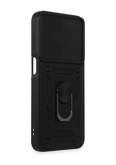 Samsung Galaxy M34 5g Kılıf Pars Lens Yüzüklü Silikon - Siyah