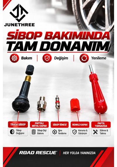 57 Parça Sibop Tamir Seti Tr414 Lastik Sibobu, Sibop Kapağı, Sibop İğnesi Ve Sibop Sökme Tornavidası Kutulu Set
