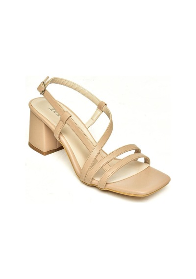Fox Shoes H922741009 Vizon Kalın Topuklu Kadın Ayakkabı vizon