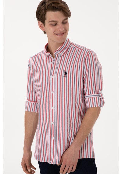 U.s. Polo Assn. Erkek Kırmızı Gömlek Desenli 50306326-vr030 Kırmızı