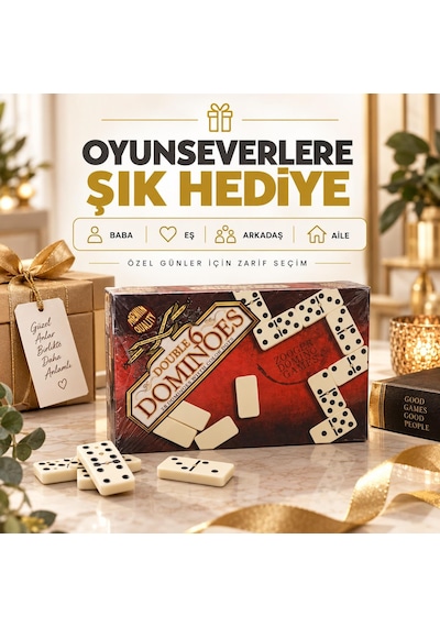 28 Taşlı Lüks Domino Seti Çift 6 Kutulu Klasik Aile Strateji Zeka Oyunu 2-4 Oyuncu Yetişkin Ve Çocuk