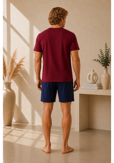 Pijamask Erkek Bordo Kısa Kollu Tişört Lacivert Şortlu Yazlık Pijama Takımı Pamuklu Rahat Ev Giyim Kırmızı Pijamask Erkek Bordo Kısa Kollu Tişört Lacivert Şortlu Yazlık Pijama Takımı Pamuklu Rahat Ev Giyim Kırmızı