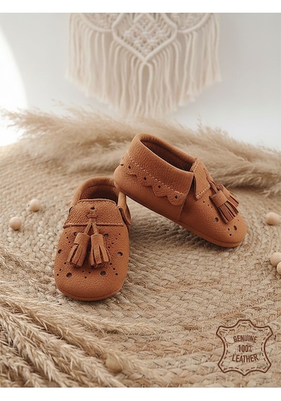 Denokids Erkek Bebek Nubuk Patik Hakiki Deri Taba Yumuşak Taban Ayakkabı 17-21 Numara Çok Renkli