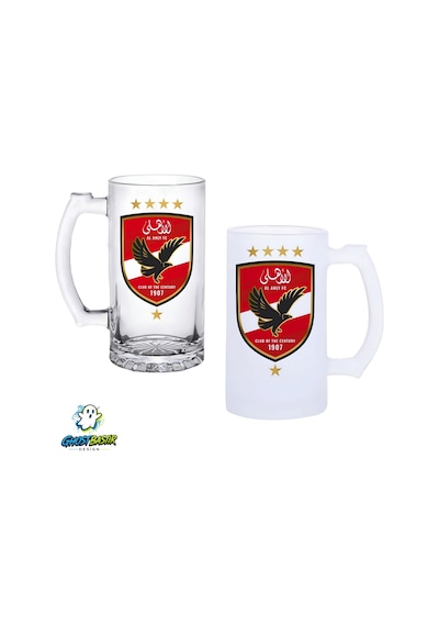 Al Ahly F.c. Kulplu Bira Bardağı Buzlu Veya Şeffaf Seçenekli 0259