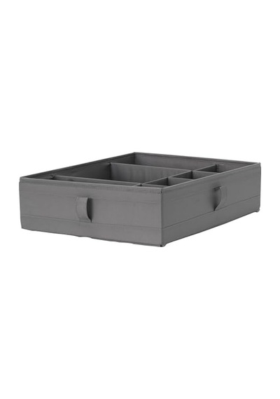 Çekmece İçi Bölmeli Kutu, Koyu Gri Renk 44x34x11 Cm Takı-kemer-aksesuar Düzenleyici Organizer Açık Bej