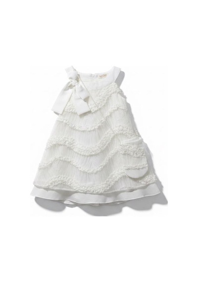 Zekids Kız Çocuk Tasarım Elbise-17241 BEYAZ