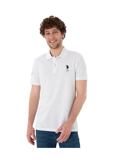 U.S. Polo Assn. Erkek Slim Fit Polo Yaka Basic Tişört Beyaz