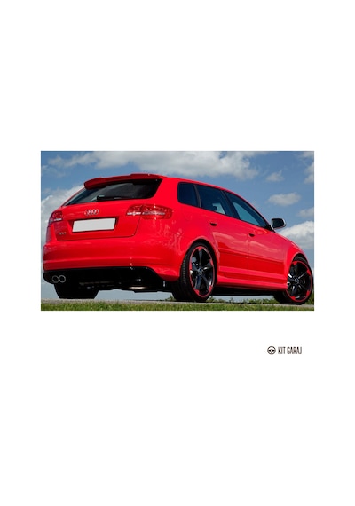 Kit Garaj Audi A3 8p Rs3 2003-2012 4 Kapı Spoiler Plastik Piano Black Boyalı