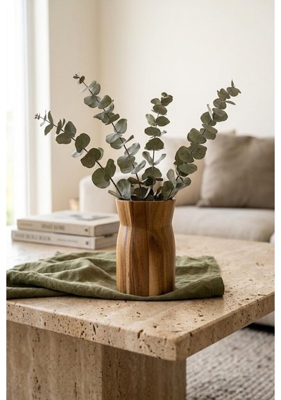Akasya Ahşap Kaşıklık 13x9.5 Cm - Tezgah Üstü Spatula Kepçe Standı Ve Dekoratif Vazo