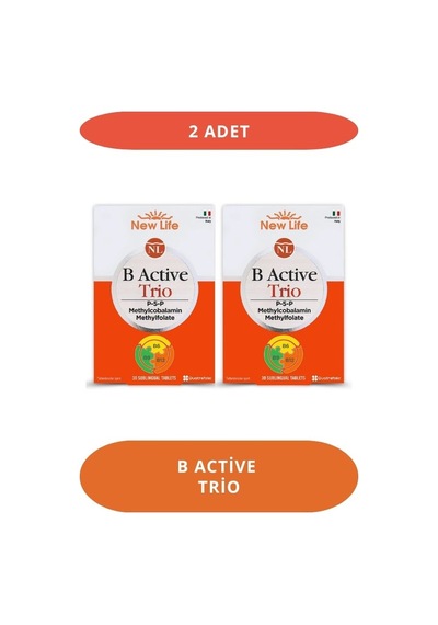 New Life B Active Trio 30 Tablet - P5p - Metilkobalamin - Metilfolat 2 Adet 2'li