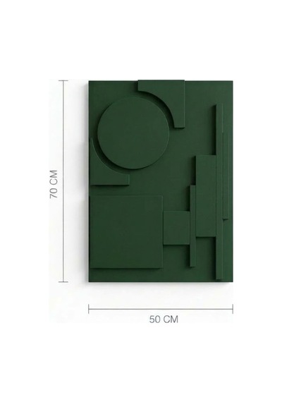 Modern Geometrik Tasarım Tamamı Suntalam Kabartmalı Dekoratif Duvar Tablosu Haki - 943212241 Haki