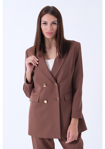 Feminist Açık Kahverengi Kadın Dört Düğmeli Kruvaze Blazer Ceket & Pantolon Takım 0106305 Feminist Açık Kahverengi Kadın Dört Düğmeli Kruvaze Blazer Ceket & Pantolon Takım 0106305