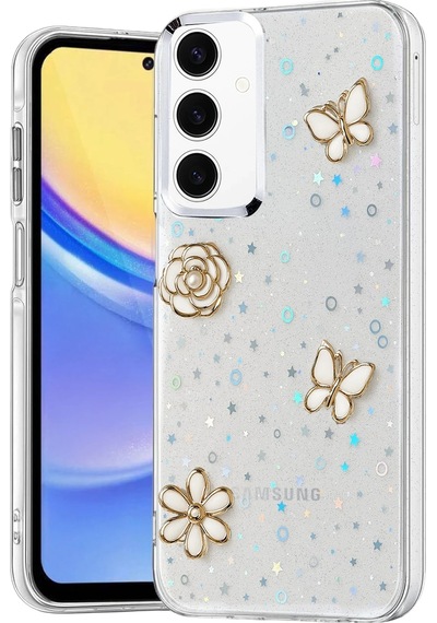 Mey İthalat Samsung Uyumlu Galaxy A35 5g Fiyonk Desenli Kapak - Desen 10 Şeffaf