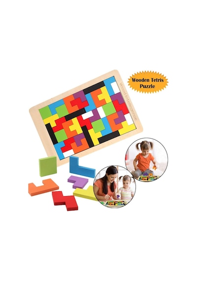 Ahşap Tangram Puzzle Yapboz Oyunu Motor Gelişim Oyuncakları