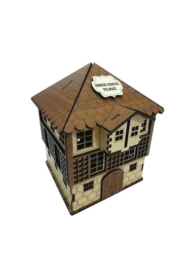Kişiye Özel, Kilitli, Ahşap Kumbara Ve Tip Box-Tarihi Ev Kumbara