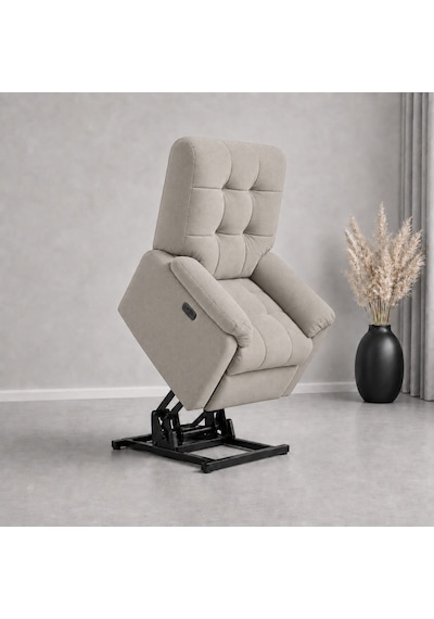 Smarto Relax Porto Liftli Çift Motorlu Elektrikli Ayağa Kalkma Destekli Polyester Hasta Ve Baba Tv Koltuğu Açık Gri