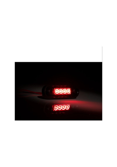 Frıstom 12v-36v Parmak Lamba 4-ledli Kablolu Koyu Kırmızı 85 28 Mm