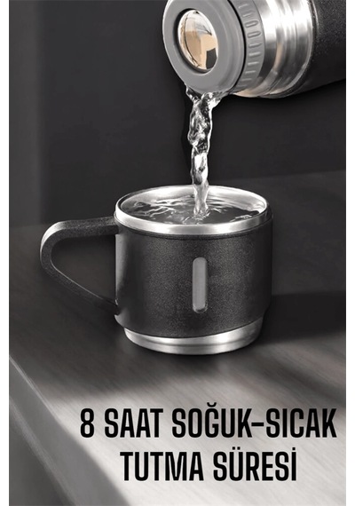 Mey Najmaddin 500 Ml Kapasiteli Taşınabilir Basınçlı Termos Seti Günlük Kullanım İçin İdeal Najmaddin Renkli