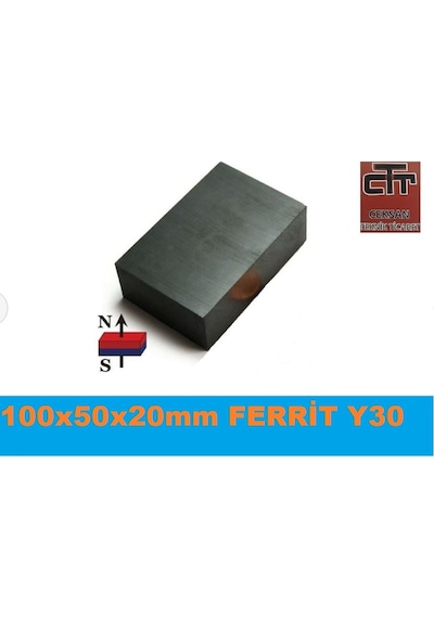 Miknatis Büyük Blok Y30 Güçlendirilmiş Ferrit 100X50X20Mm