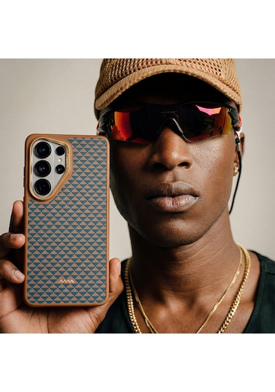 Galaxy S26 Ultra Uyumlu Kılıf M-safe Şarj Özellikli Raptic Aramid Skin Dual Serisi Kapak Gold-mavi Mavi - Gold