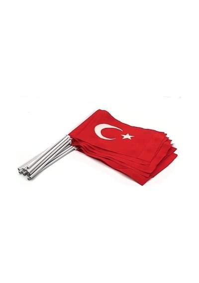 Lona Sanat Sopalı Kumaş Türk Bayrağı 20 X 30 - 10 Adet Diğer