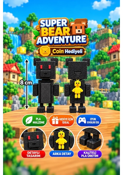 Super Bear Adventure Siyah Ayı Ve Shicka Figür Seti - Süper Ayı Seti 1adet