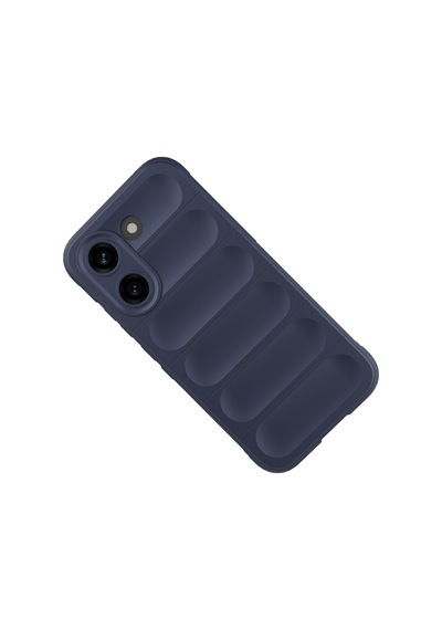 Xiaomi Poco X8 Pro Uyumlu Kılıf Esnek Tpu Oyuklu Arka Yüzey Tasarımlı Silikon Kapak Lacivert