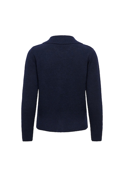 Only Kadın Onlmacey Polo Yaka Fermuarlı Yün Hırka 15382508 Lacivert