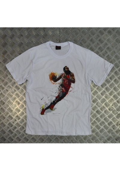 Stoned&Fame James Harden Baskılı Unisex %100 Pamuk Beyaz T-shirt Beyaz
